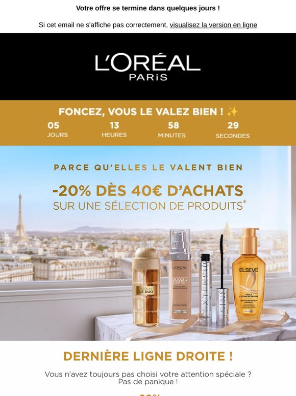 ⏳ DERNIER RAPPEL : -20% dès 40€ d'achats ✨🎁