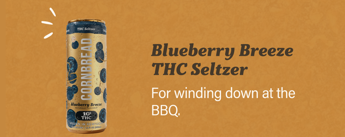 Blueberry Breeze THC Seltzer: For winding down at the BBQ.