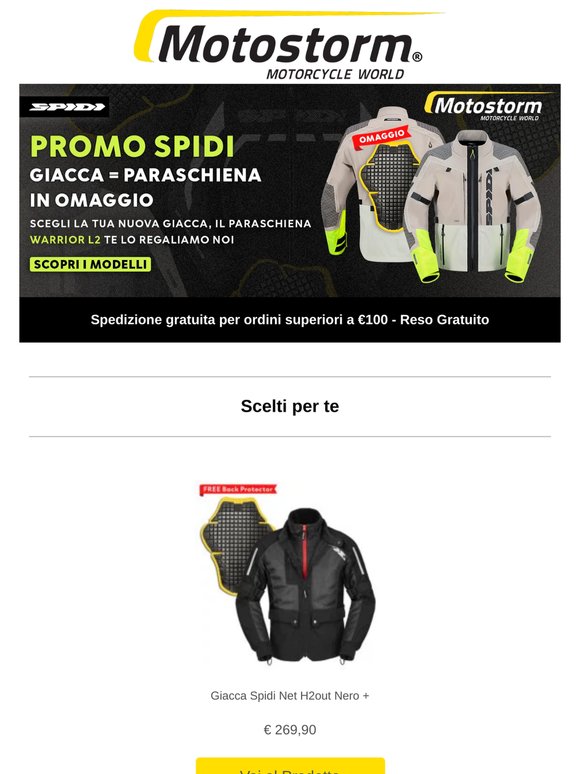 Giacche SPIDI + paraschiena omaggio 🛡️ Promo valida fino al 31 Maggio