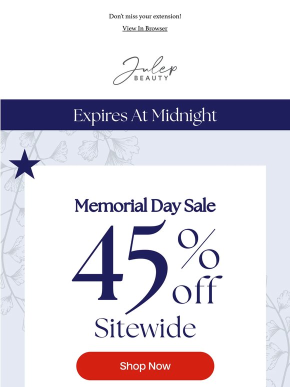 Final Call: Say Goodbye to 45% OFF 👋