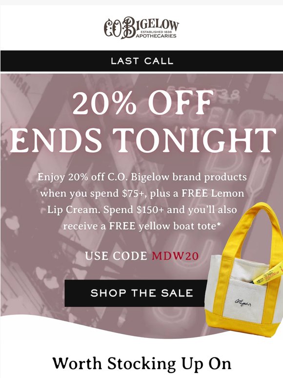 Last call for 20% off!