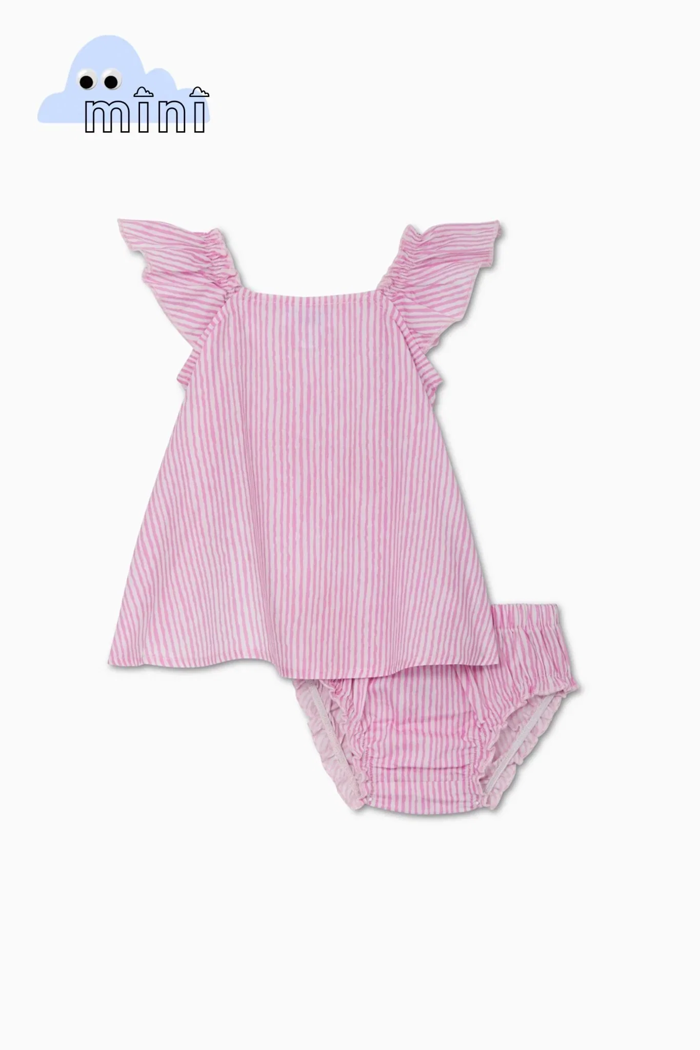 Image of Stripe Flutter Sleeve Top