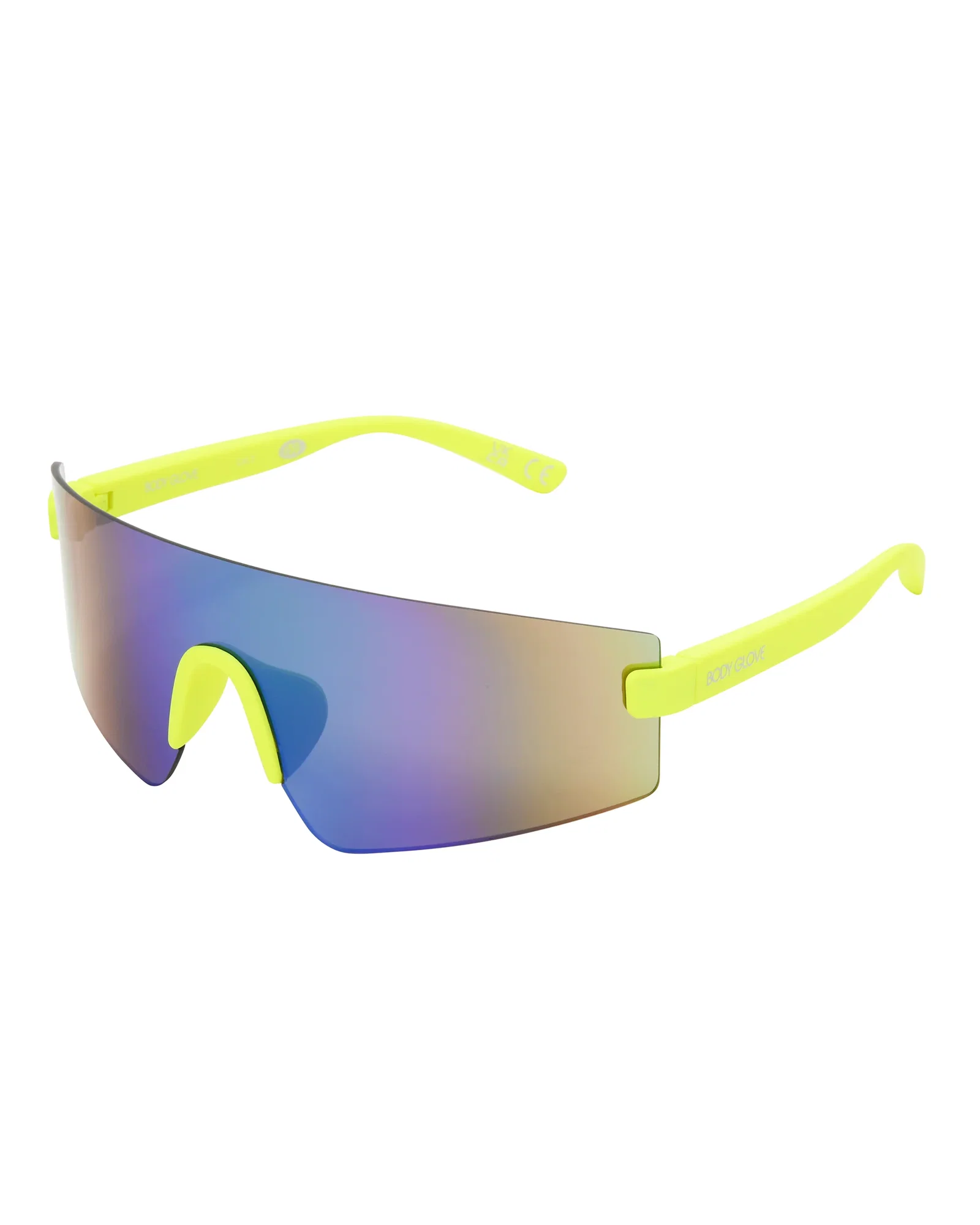 Image of Vibez Rimless Shield Sunglasses - Neon Citron