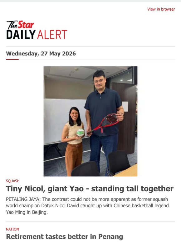 Tiny Nicol, giant Yao - standing tall together