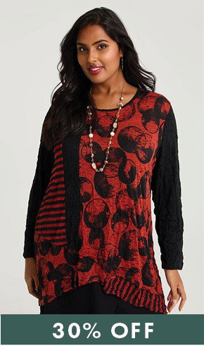 Spliced Snug Top in Sunset Orange/Black