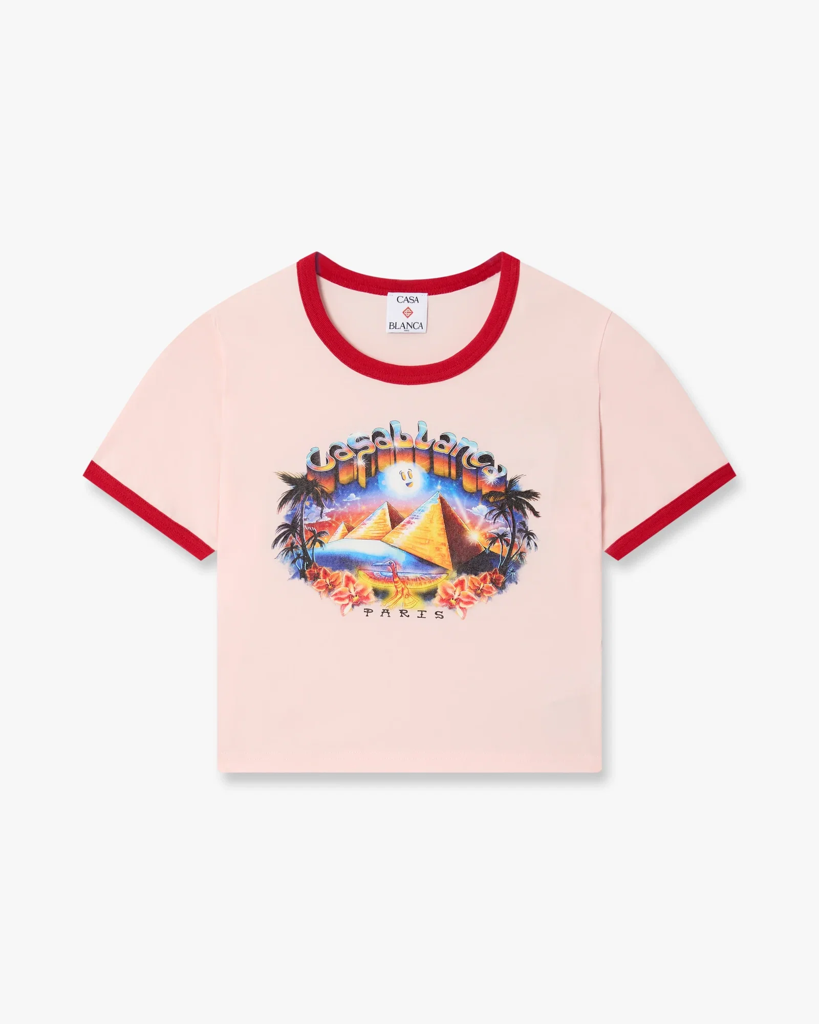 Image of Pink Pyramid Tourism Cropped Baby Short Sleeve T-Shirt