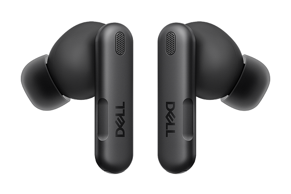 A pair of Dell Pro Plus ANC Earbuds.
