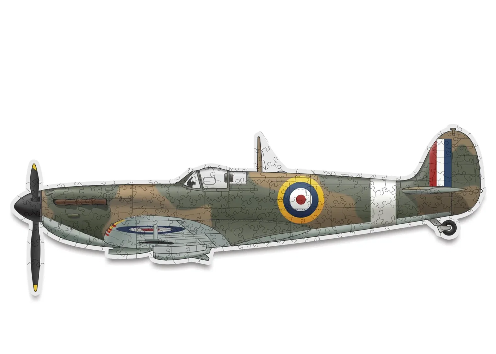 Image of Spitfire Shaped 170 Piece Wooden Jigsaw Puzzle