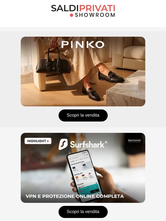 Ciao —: PINKO, COOL CLUB, HOLLISTER e 17 nuove vendite oggi online