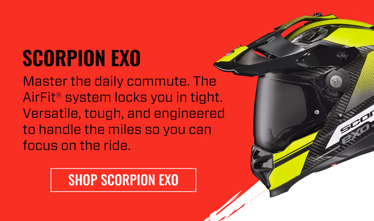 SCORPION EXO | Master the daily commute. The AirFit® system locks you in tight. Versatile, tough, and engineered to handle the miles so you can focus on the ride. | SHOP SCORPION EXO