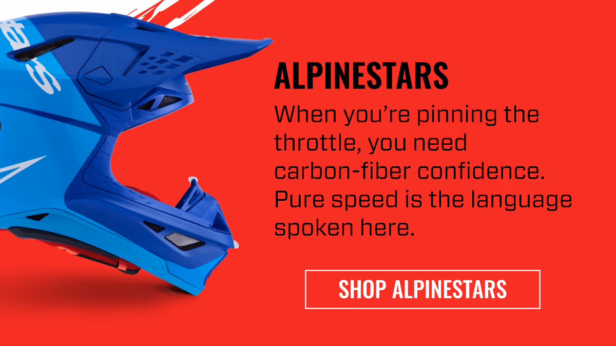 ALPINESTARS | When you’re pinning the throttle, you need carbon-fiber confidence. Pure speed is the language spoken here. | SHOP ALPINESTARS