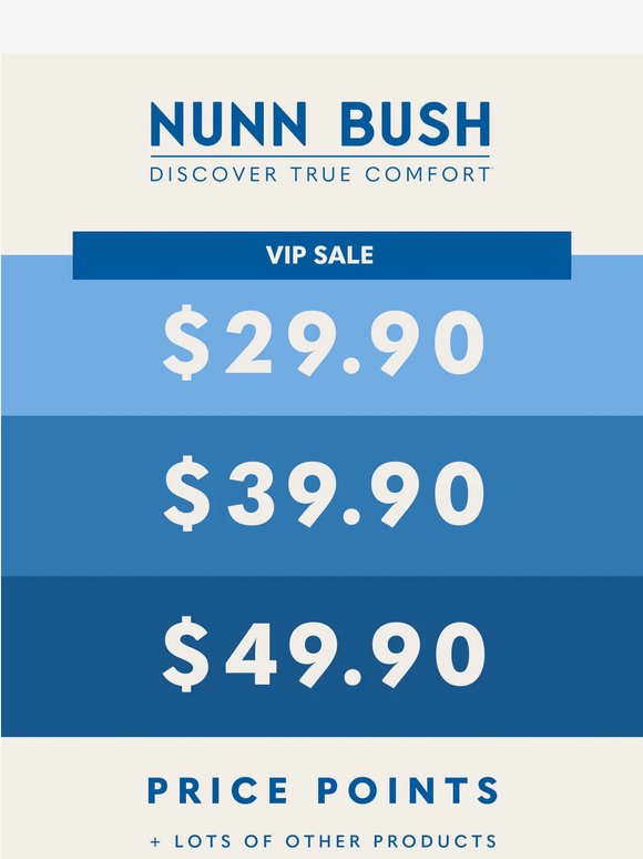 VIP Sale: $29.90, $39.90 & $49.90 Price Points