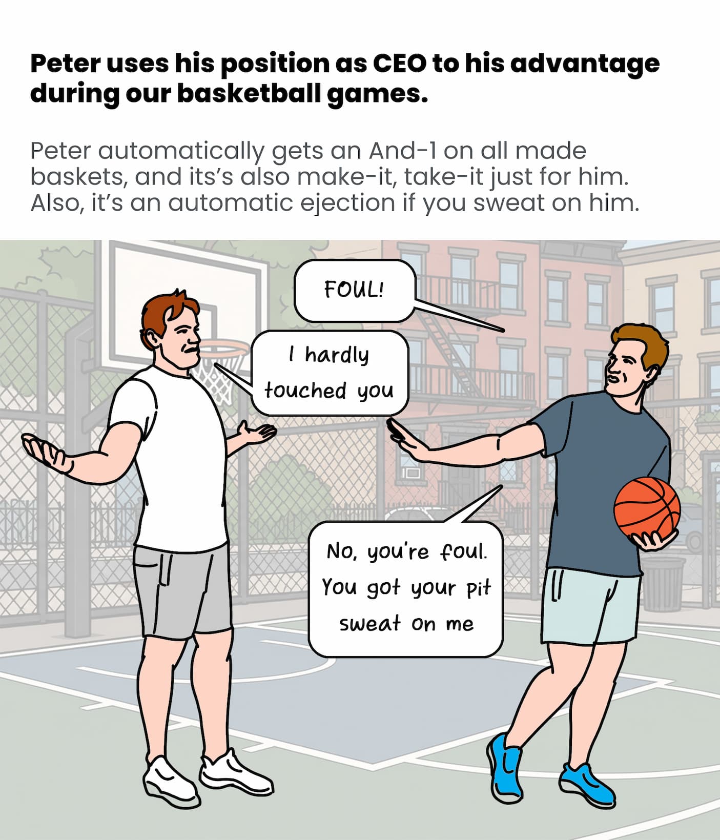 Peter uses his CEO powers to his advantage