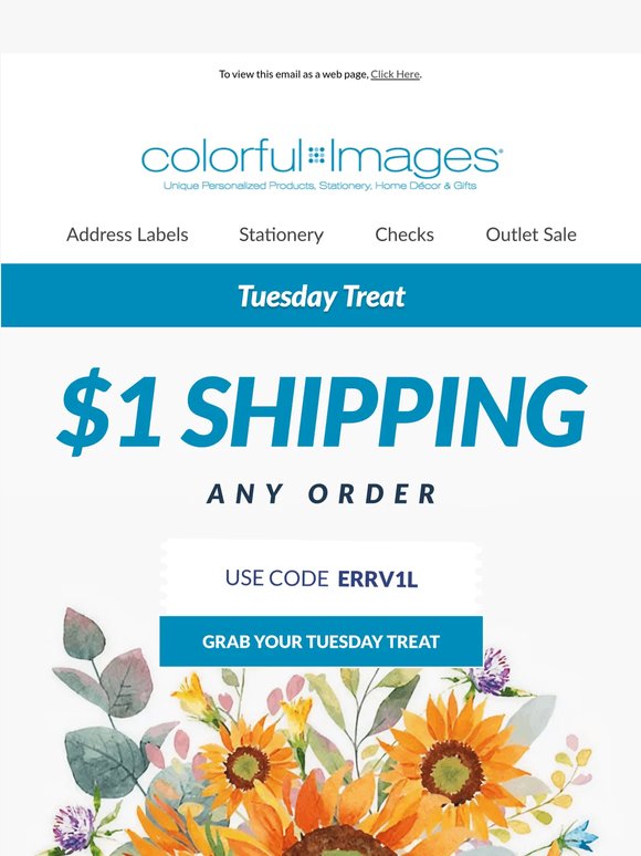 $1 shipping is your Tuesday treat