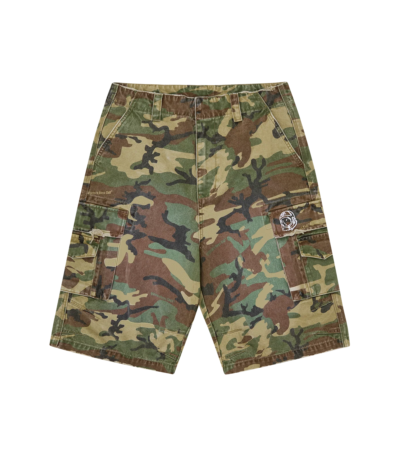 Image of DISTRESSED OVERSIZED CARGO SHORTS - CAMO