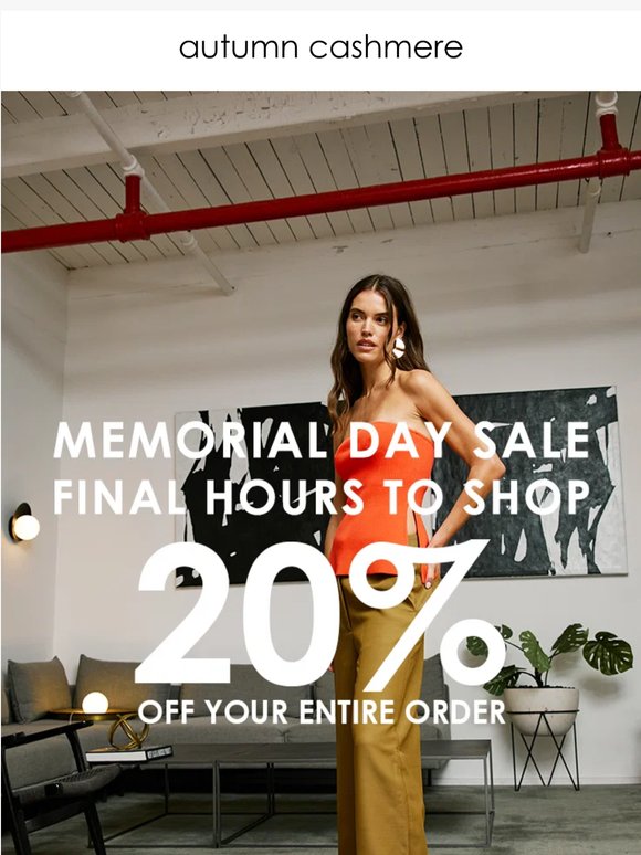 Memorial Day Sale — Final Hours to Shop