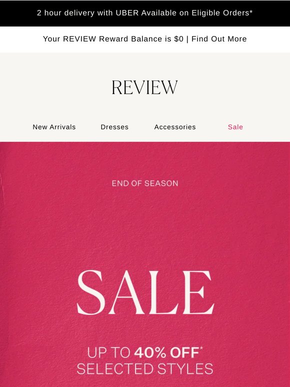 End of Season Sale Starts Now
