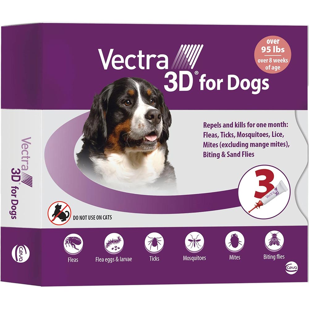 Image of Vectra 3D for Large Dogs 95 lbs. and Over - 3 Doses -Flea and Tick Prevention