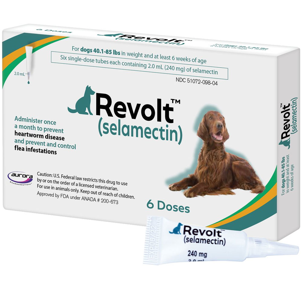 Image of Revolt Topical Solution for Dogs 40.1-85 lbs (6 Doses) - [Flea & Tick]