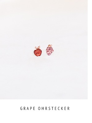 Grape Ohrstecker - rosévergoldet lila Weintraube