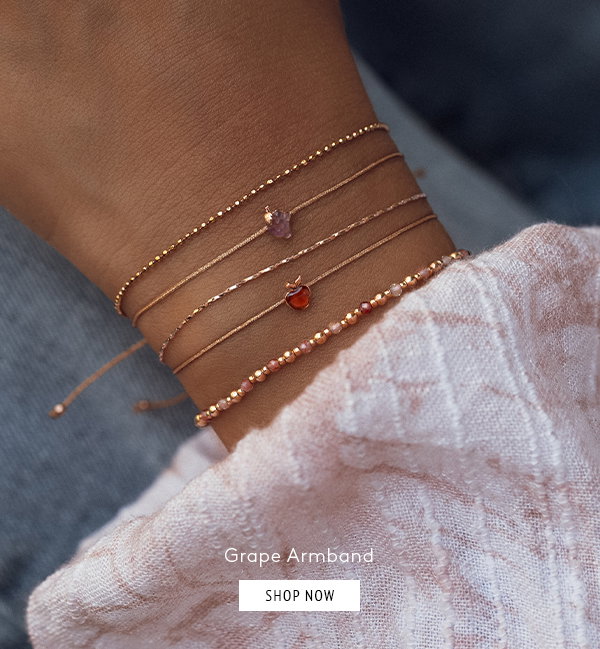 Grape Armband - rosévergoldet mit lila Weintraube