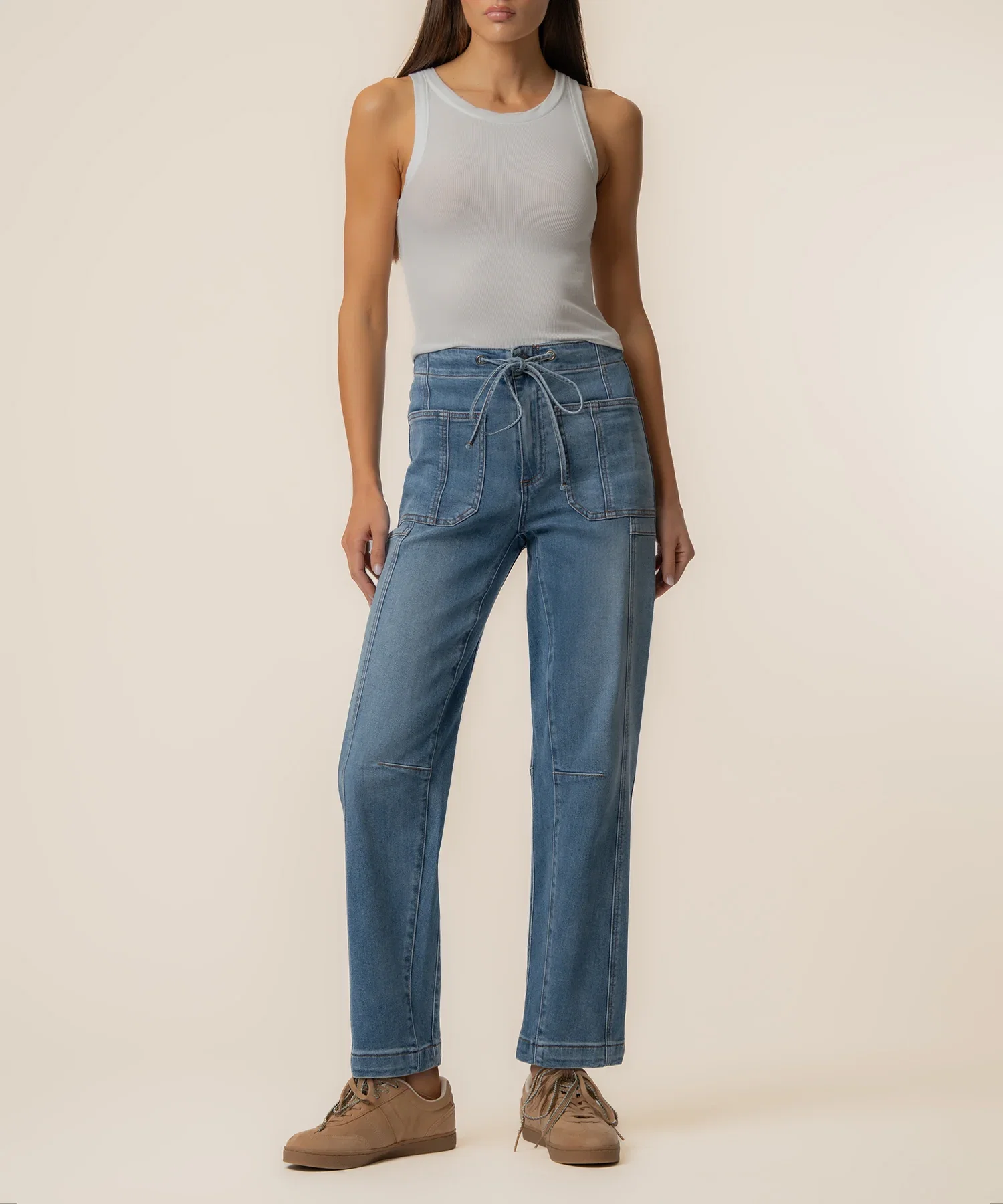 Image of Ashton High Rise Slouchy Barrel in Budgeted Wash