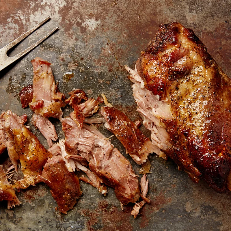 Image may contain: Roast, Food, and Pork