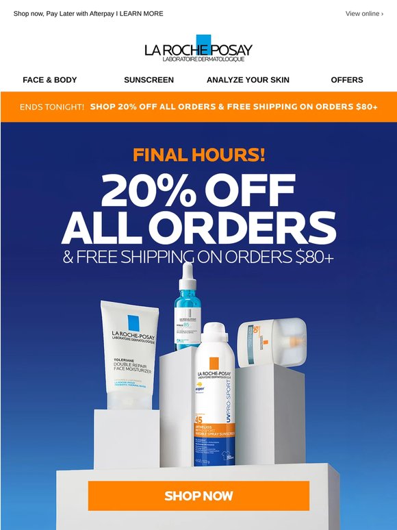 LAST CHANCE! 20% Off All Orders