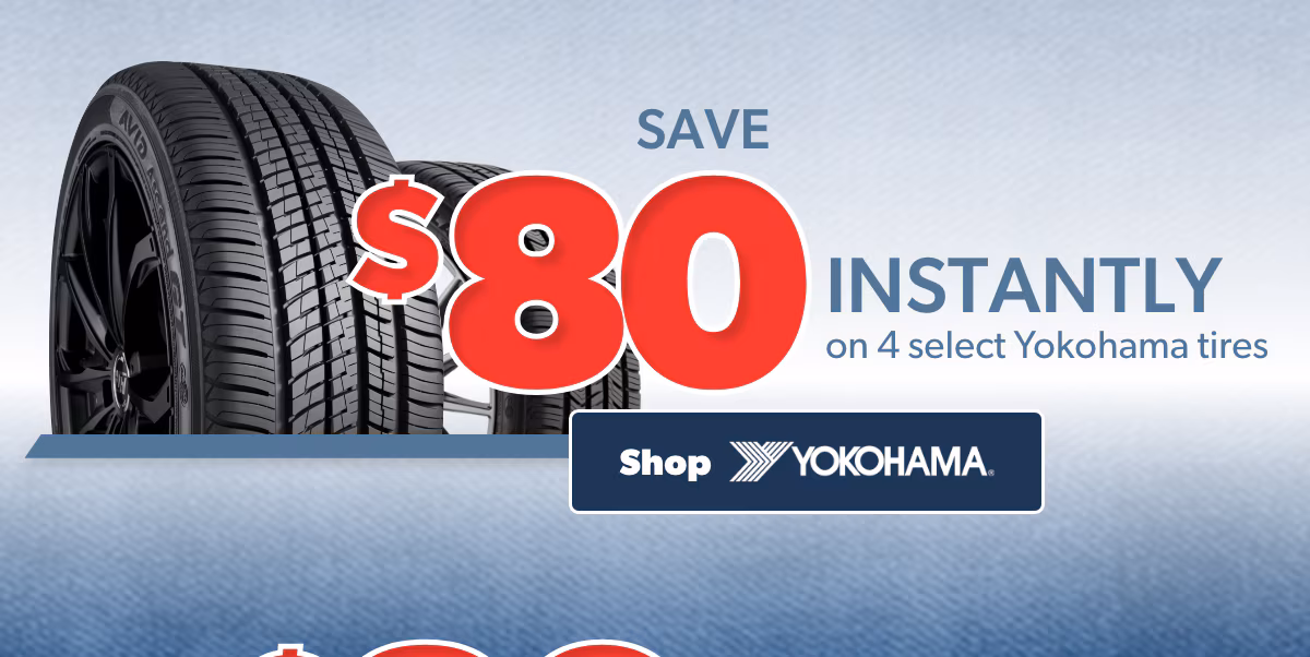 Memorial Day Savings: Buy 4 Select Yokohama Tires, Save $80 Instantly