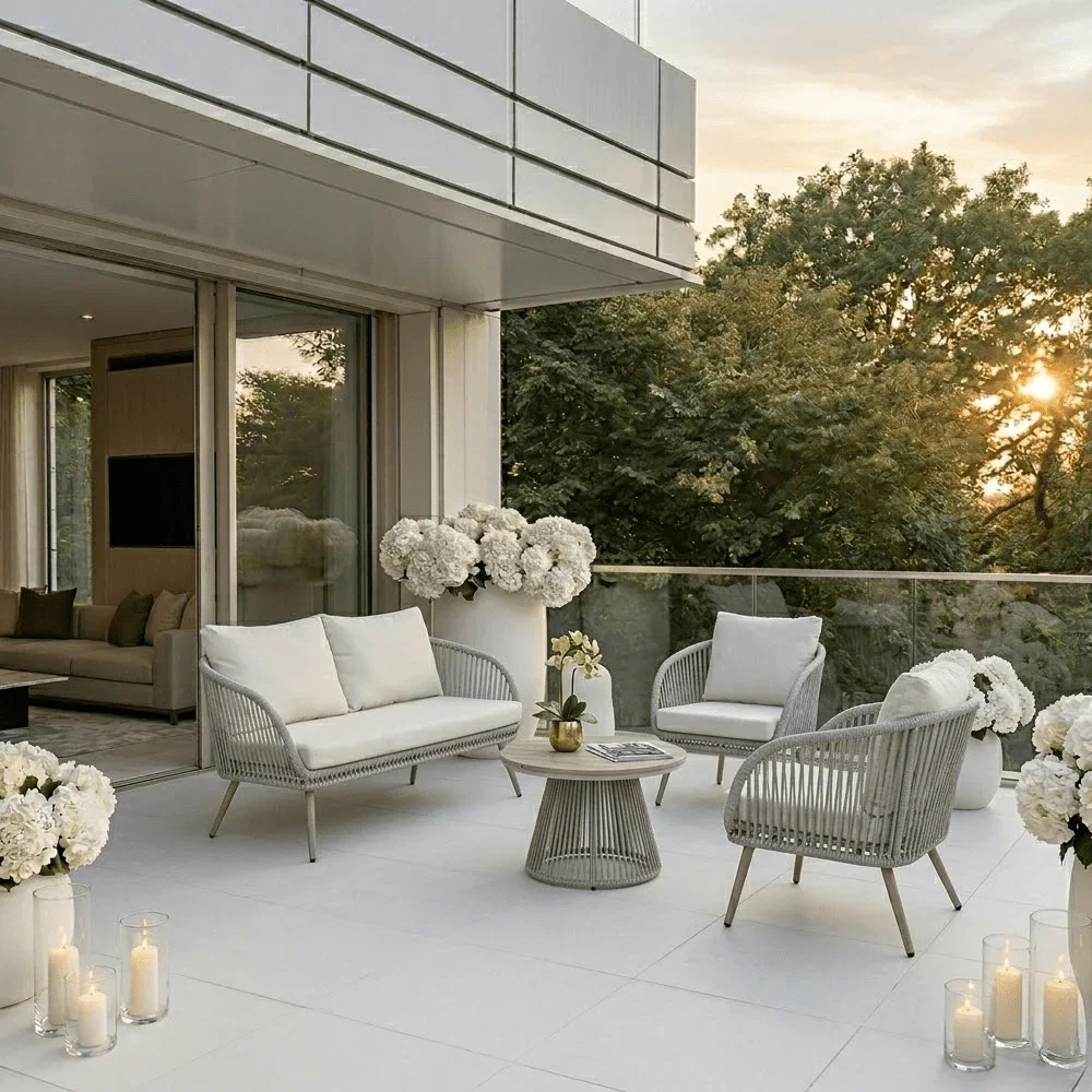 Piper Neutral 4 Seater Outdoor Lounge Set