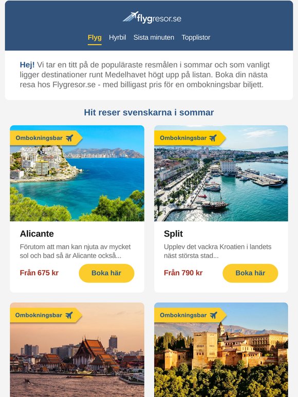✈ Hit reser svenskarna i sommar
