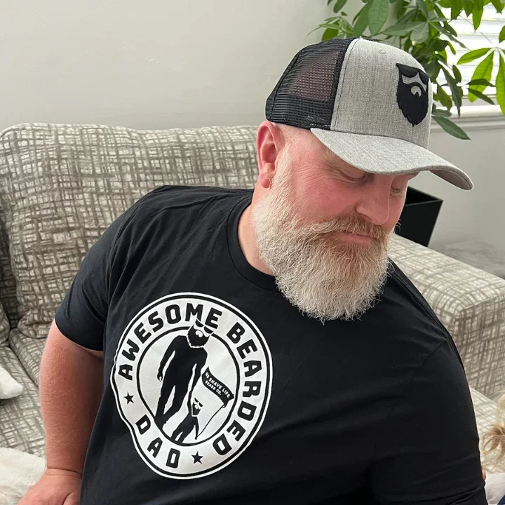 Image of No Shave Life's Awesome Bearded Dad Black Men's T-Shirt