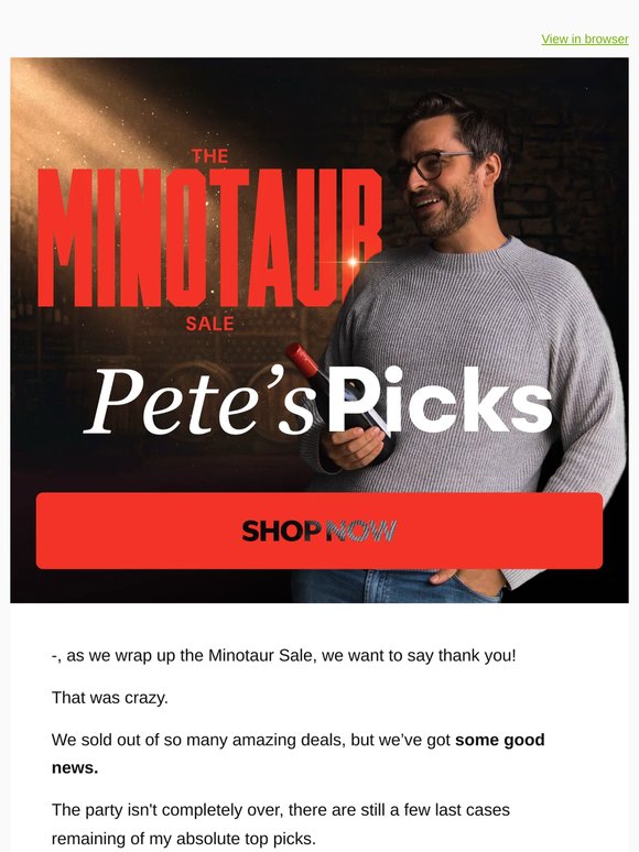 Hey —! My top picks from the Minotaur Sale 🏆