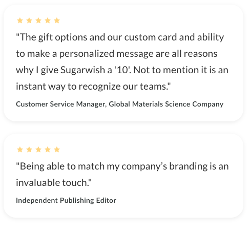 Customer Testimonials about custom branded gifting options