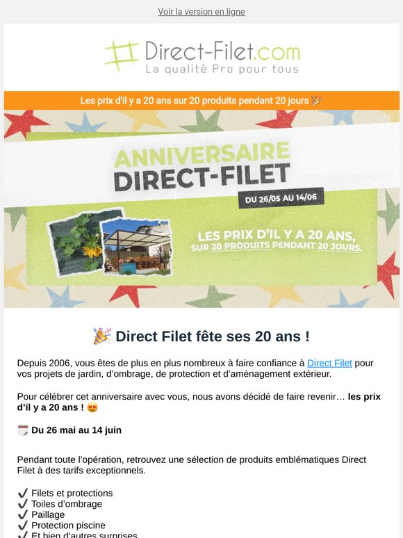 🎉 Direct Filet fête ses 20 ans… avec les prix d’il y a 20 ans !