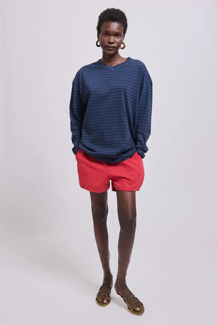Image of The High V Tee in Blue Stripe