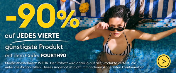 -90% Rabatt auf jedes vierte, günstigste Produkt mitt dem Code fourth90.