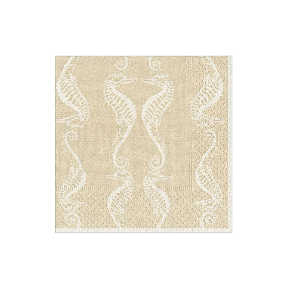 Image of Seahorses Sand Cocktail Napkin - package of 20