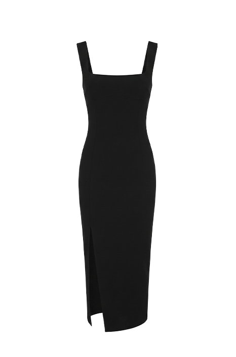 Leave The Light On Midi Dress Black