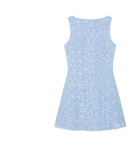Dreaming In Daisies Mini Dress Blue