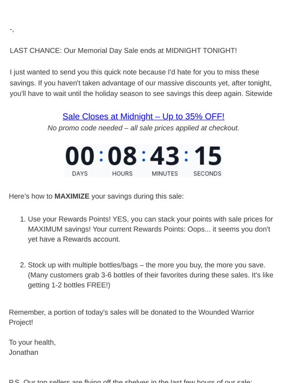 FINAL HOURS: Up to 35% OFF ends at MIDNIGHT!