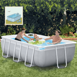 Intex Prism Frame zwembad - 488 x 244 x 107 cm - met filterpomp en accessoires