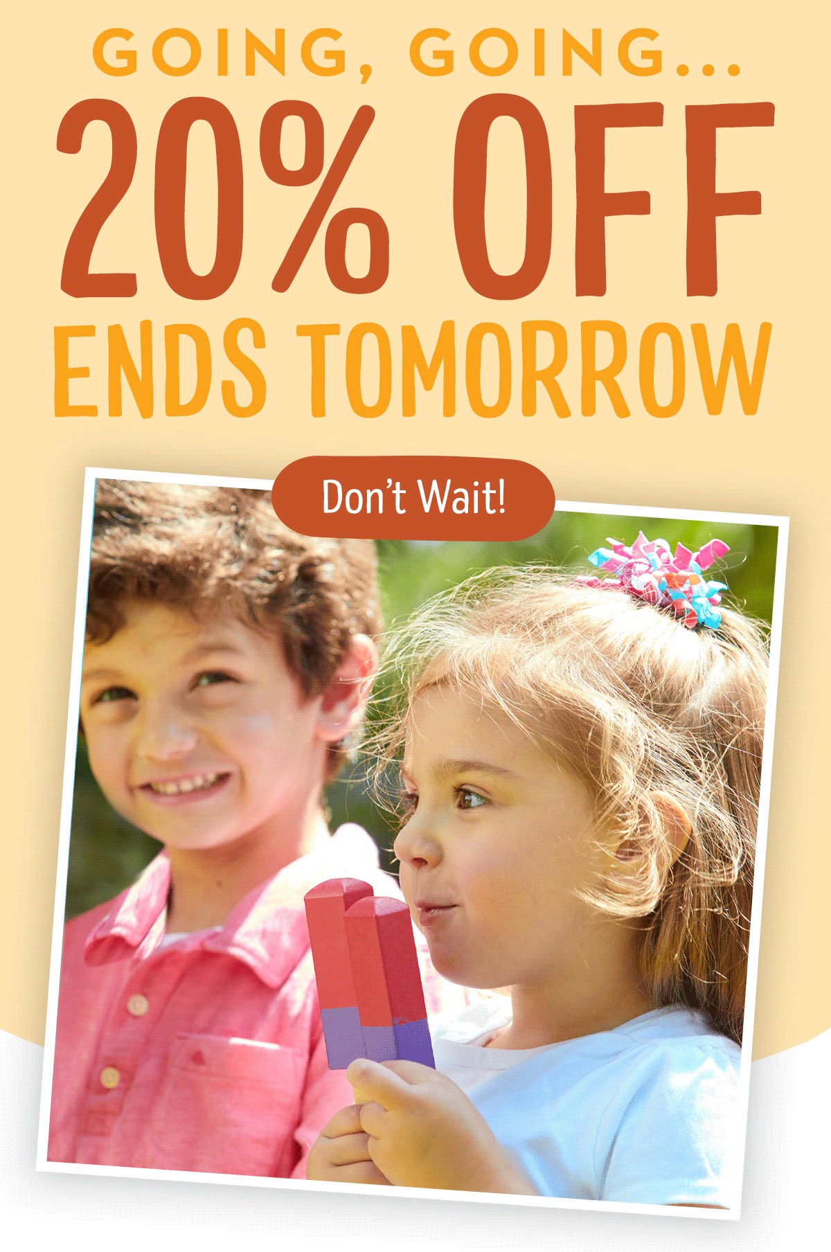 Going, Going....20% Off Ends Tomorrow - Don't Wait!
