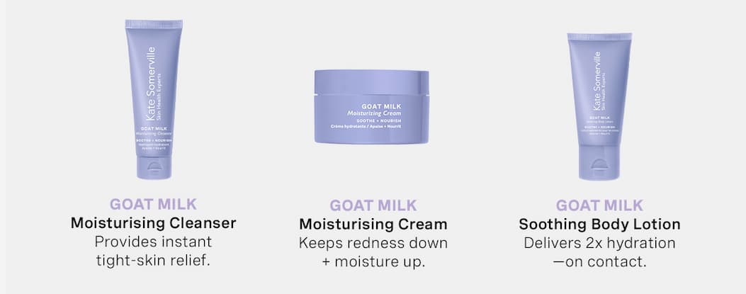 Goat Milk Moisturising Cleanser | Goat Milk Moisturising Cream | Goat Milk Soothing Body Lotion 