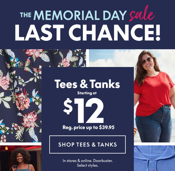 Tees & Tanks starting at $12