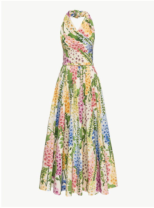 Foxglove Cotton Poplin Halter Dress