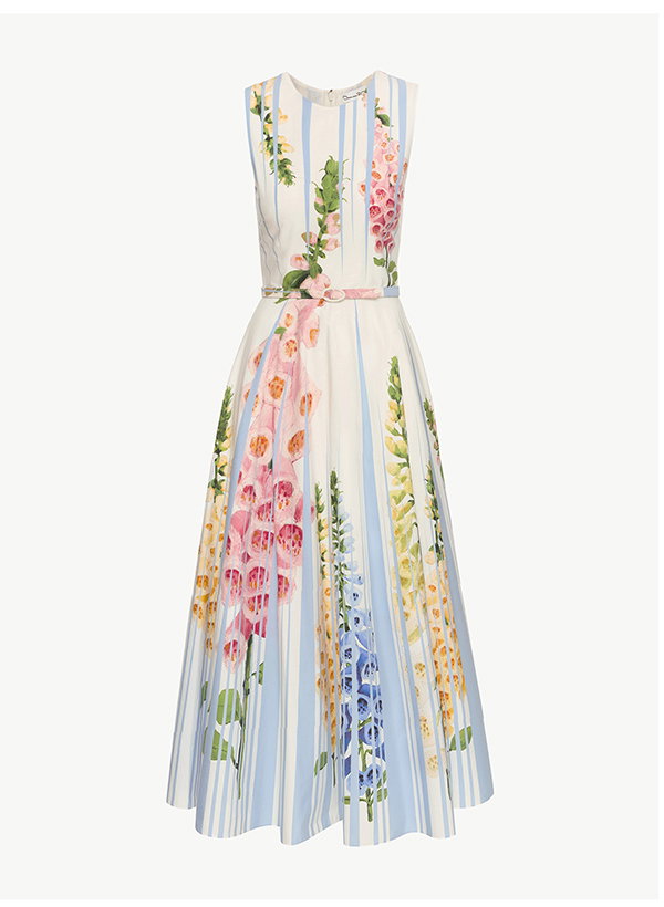 Foxglove Trompe L’oeil Cotton Poplin Dress
