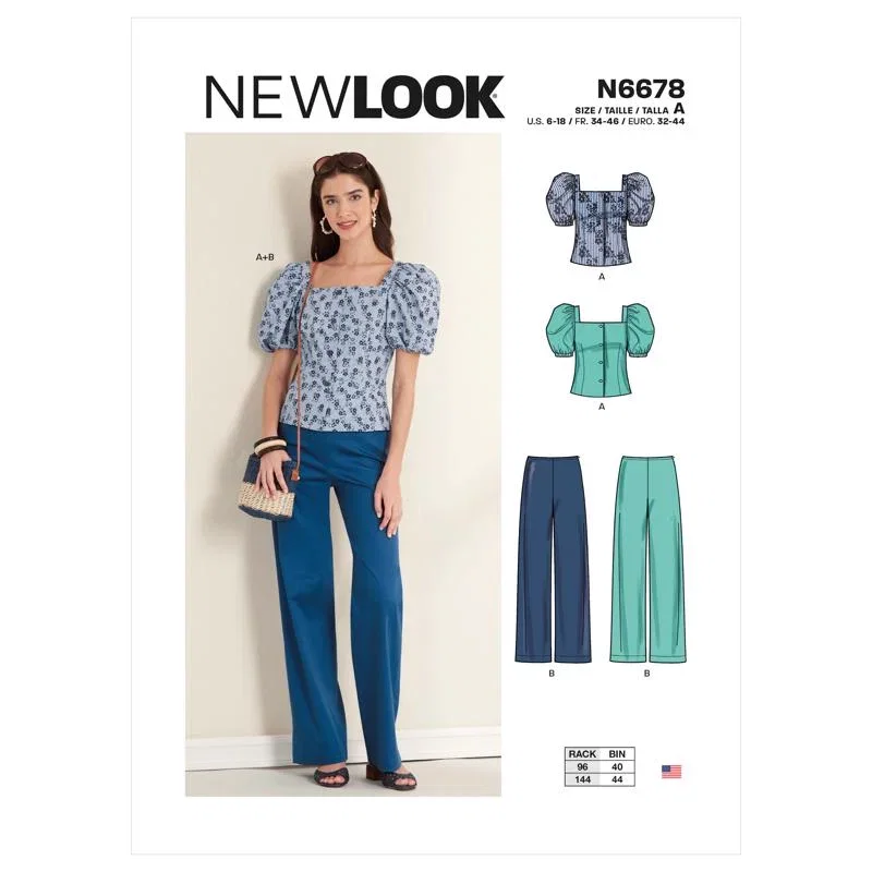 Image of New Look Sewing Pattern 6678 (A) - Misses Top & Trousers 6-18 N6678A 6-18