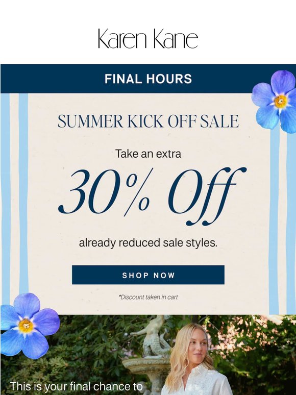 Final Call for Extra 30% Off