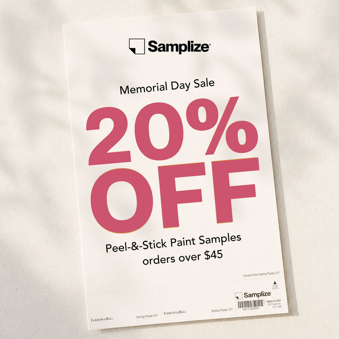 Memorial Day Sale Extension: 20% off orders over $45